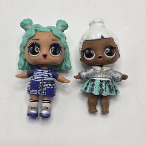 LOL Surprise Doll Lot MGA Mini Dolls Blue Hair White Hair With Outfits